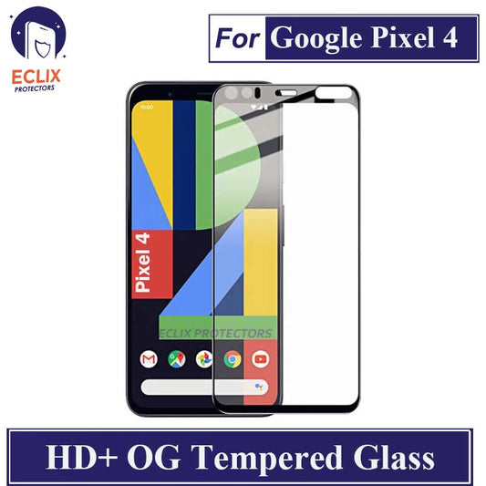 ECLIX Google Pixel 4 Tempered Glass OG HD Plus Screen Protector Black Borders For Pixel 4 - Transparent