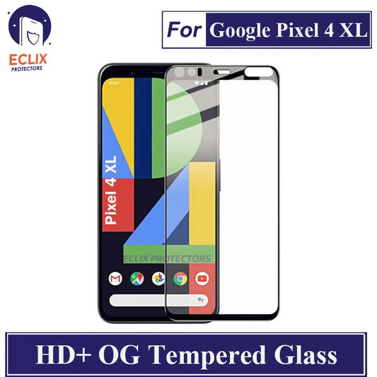 ECLIX Google Pixel 4XL Tempered Glass OG HD Plus Screen Protector Black Borders For Pixel 4 XL - Transparent