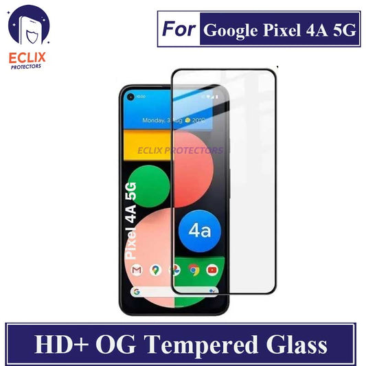ECLIX Google Pixel 4A 5G Tempered Glass OG HD Plus Screen Protector Black Borders For Pixel 4A 5G - Transparent