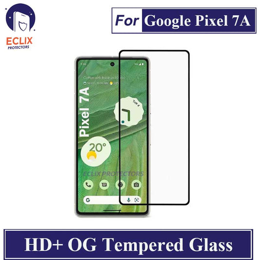 ECLIX Google Pixel 7A Tempered Glass OG HD Plus Screen Protector Black Borders For Pixel 7A - Transparent