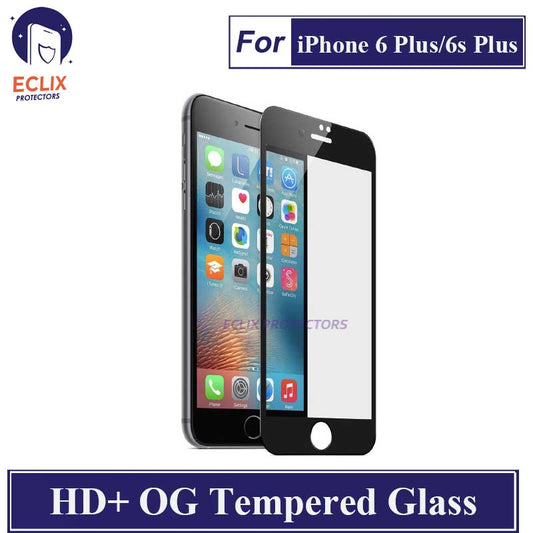 ECLIX iPhone 6 Plus / 6s Plus Tempered Glass OG HD Plus Screen Protector Black Borders For Apple iPhone 6G Plus 6s+ - Transparent