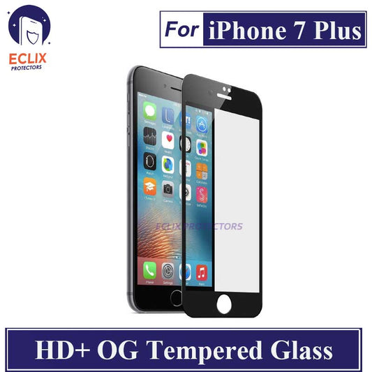 ECLIX iPhone 7 Plus Tempered Glass OG HD Plus Screen Protector Black Borders For Apple iPhone 7G Plus - Transparent